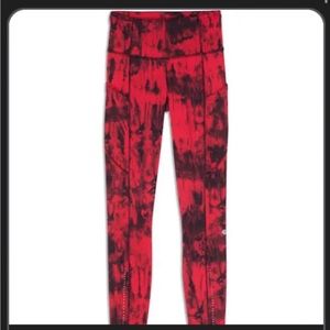 Lululemon red marble leggings